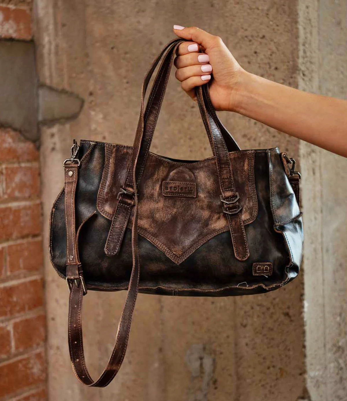 BEDSTU REDROCK GENUINE LEATHER BAG - black teak hand wash