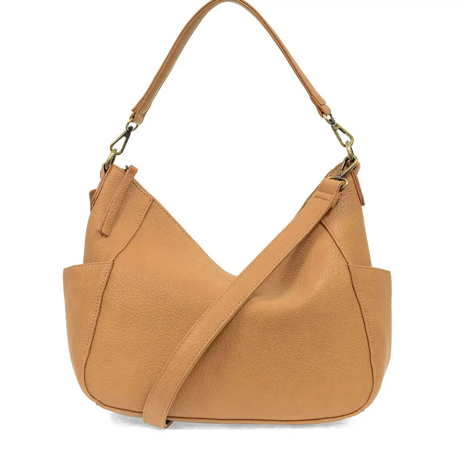 THE TRISH CONVERTIBLE HOBO BAG - warm tan