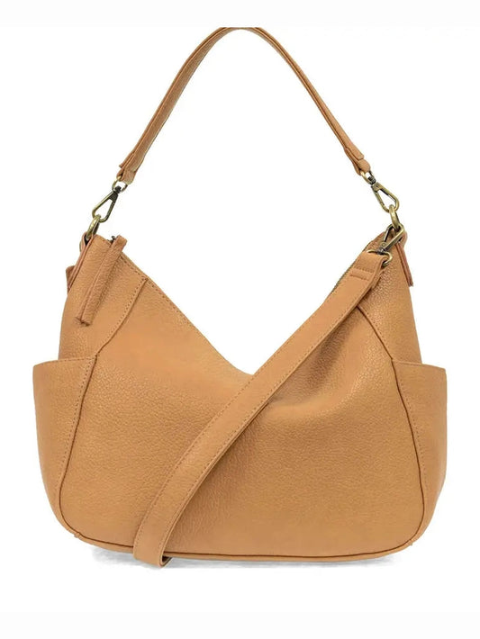THE TRISH CONVERTIBLE HOBO BAG - warm tan