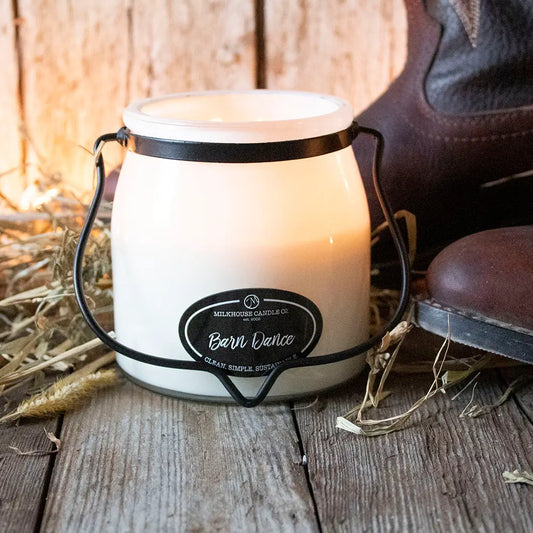MILKHOUSE 16OZ BUTTER JAR CANDLE - Barn Dance