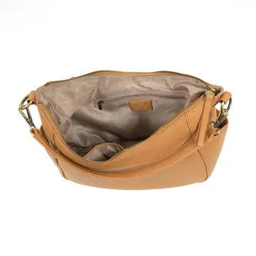 THE TRISH CONVERTIBLE HOBO BAG - warm tan