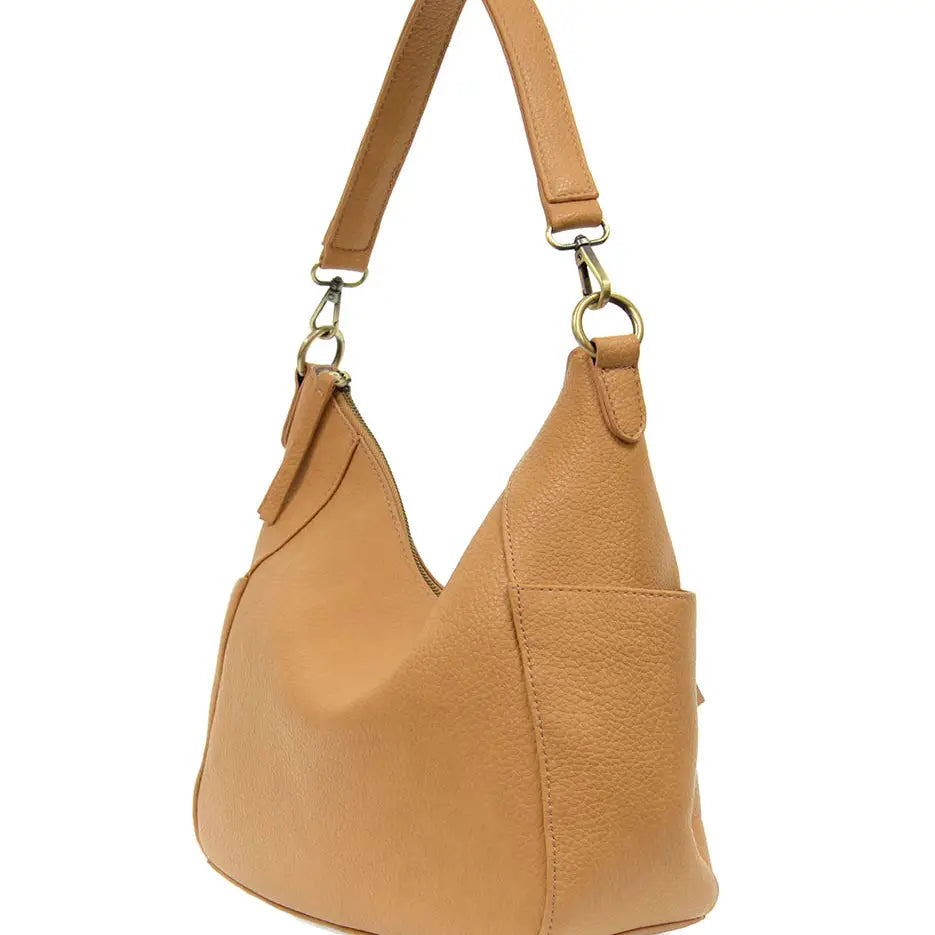 THE TRISH CONVERTIBLE HOBO BAG - warm tan