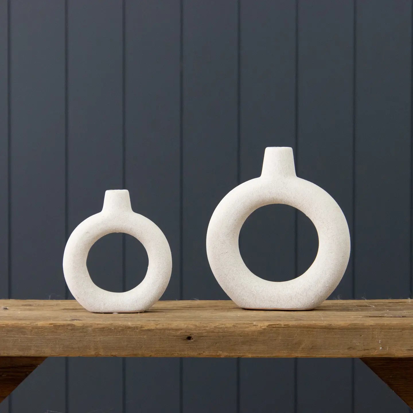 TEXTURED DONUT VASES - PACKAGE OF 2
