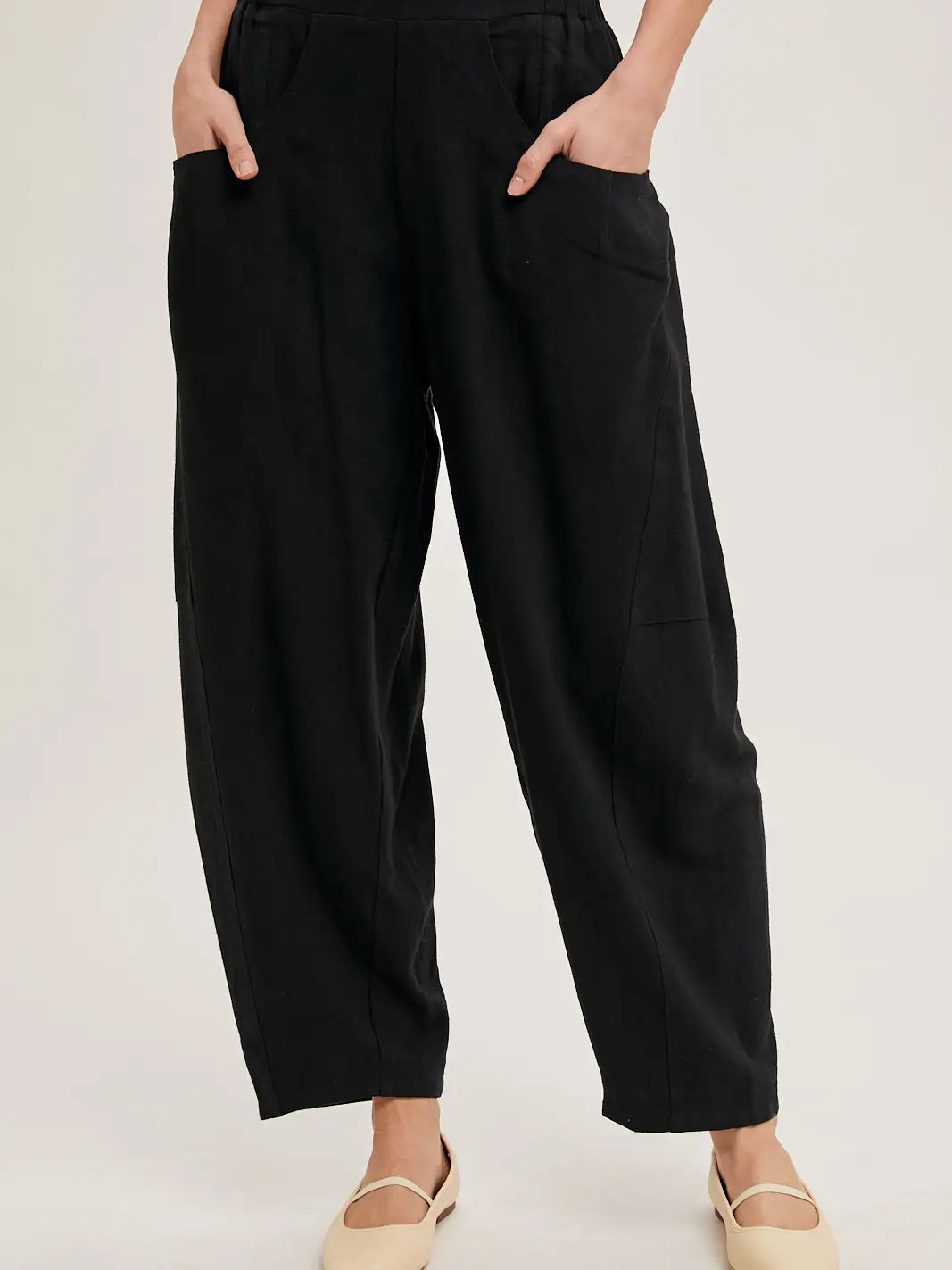 THE KANDIE RELAXED BARREL PANTS - black