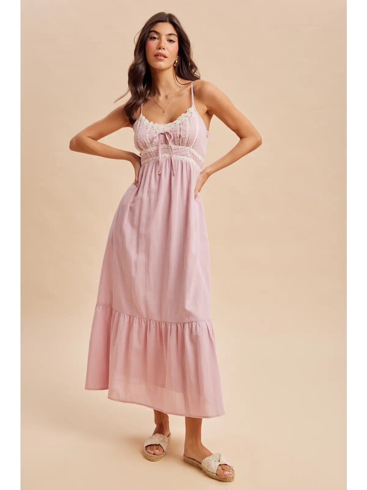 THE LEXY LACE MAXI DRESS - blush
