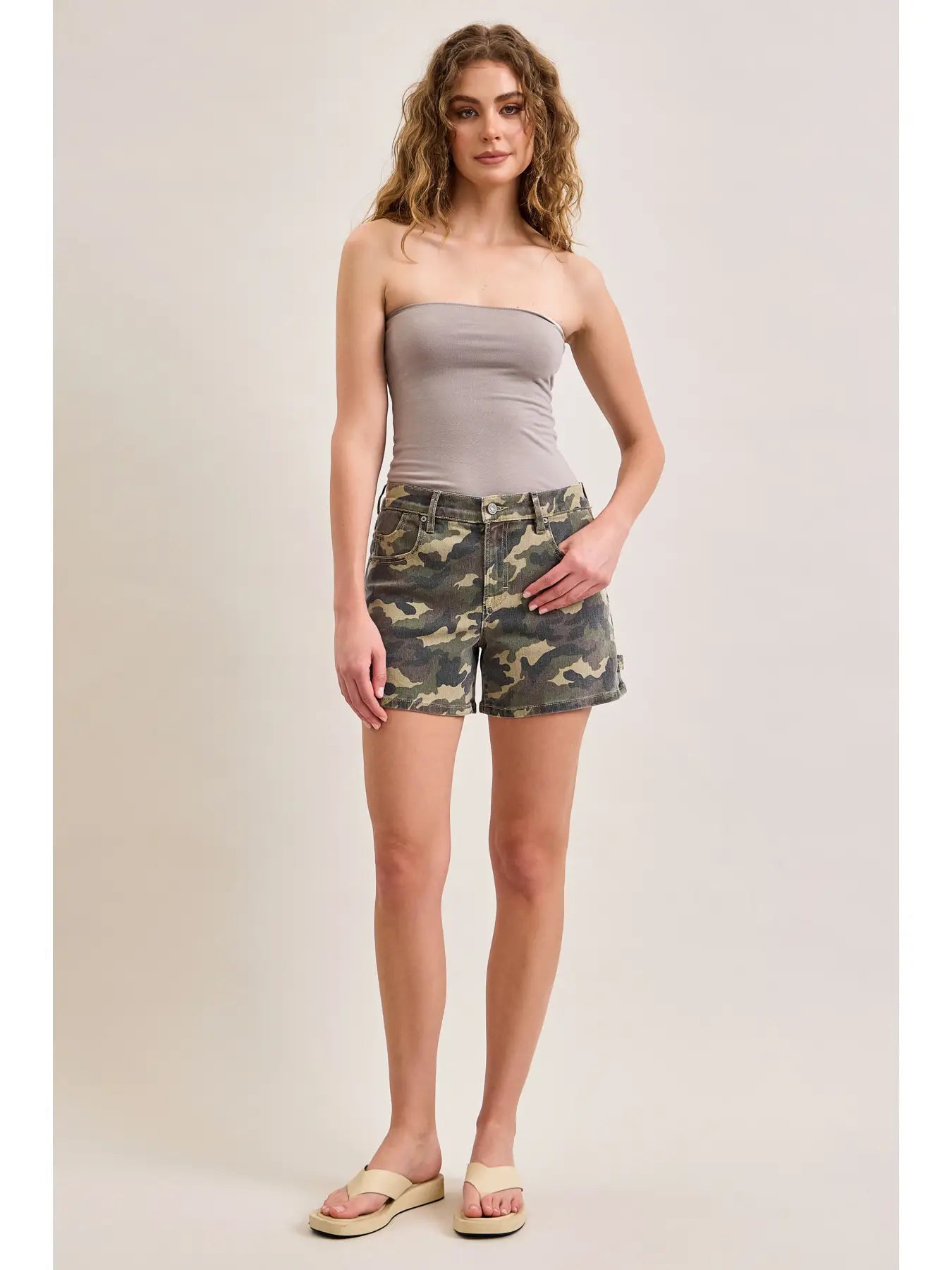 THE LOGAN CAMO DENIM SHORTS