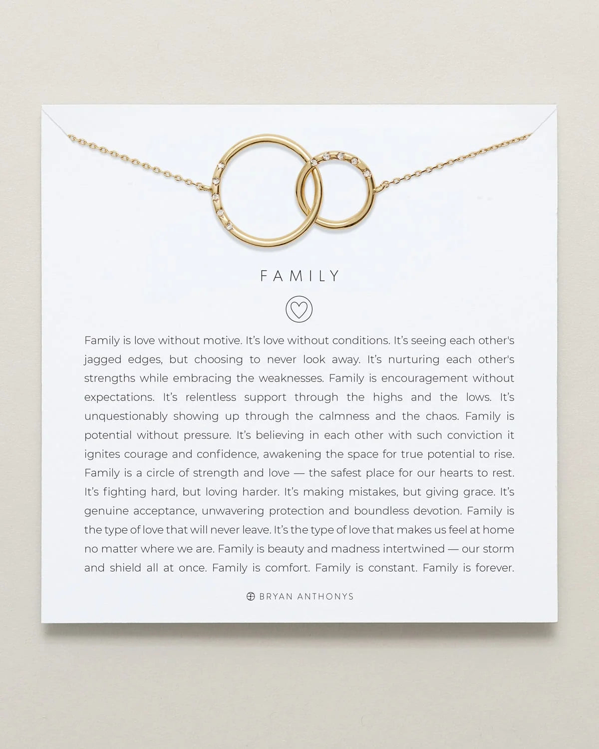 BRYAN ANTHONYS FAMILY CIRCLE NECKLACE- 2 finishes