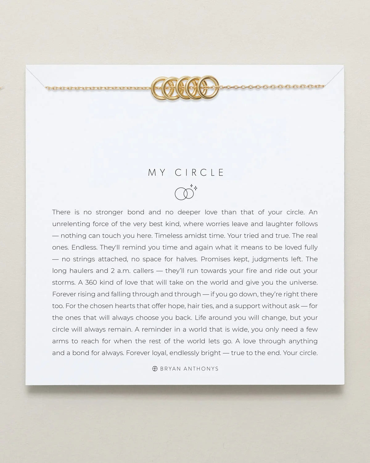 BRYAN ANTHONYS MY CIRCLE FRIENDSHIP NECKLACE - 2 finishes