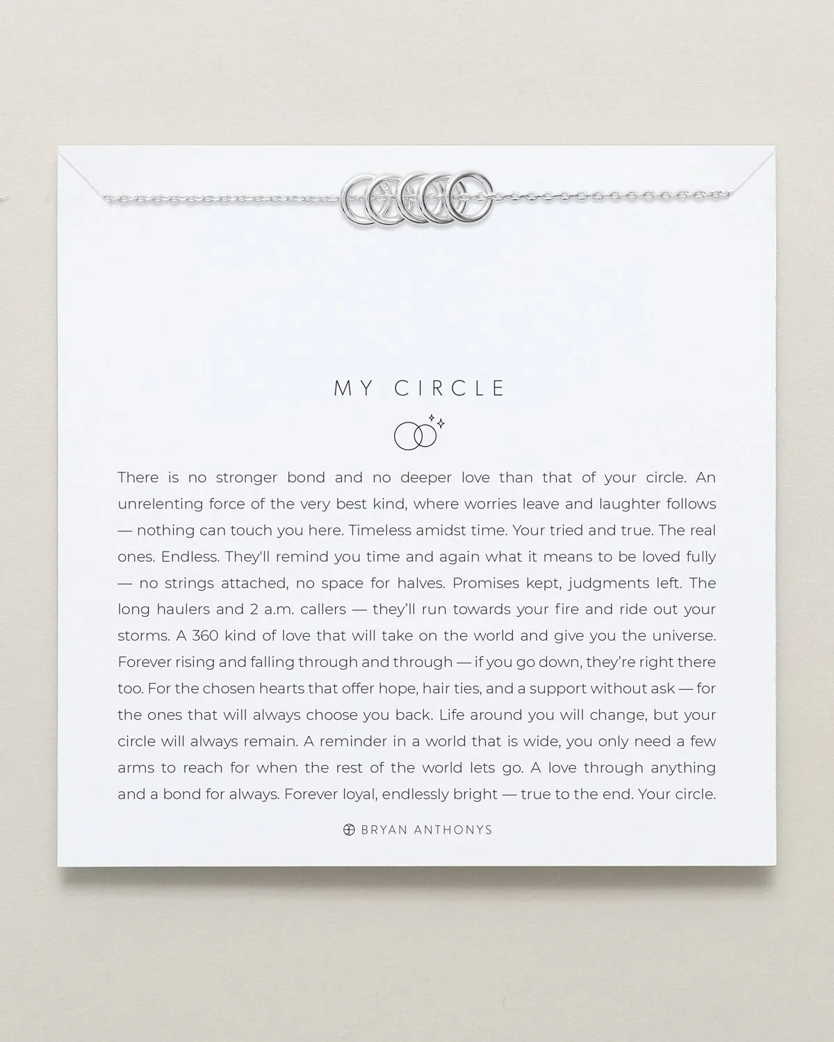BRYAN ANTHONYS MY CIRCLE FRIENDSHIP NECKLACE - 2 finishes