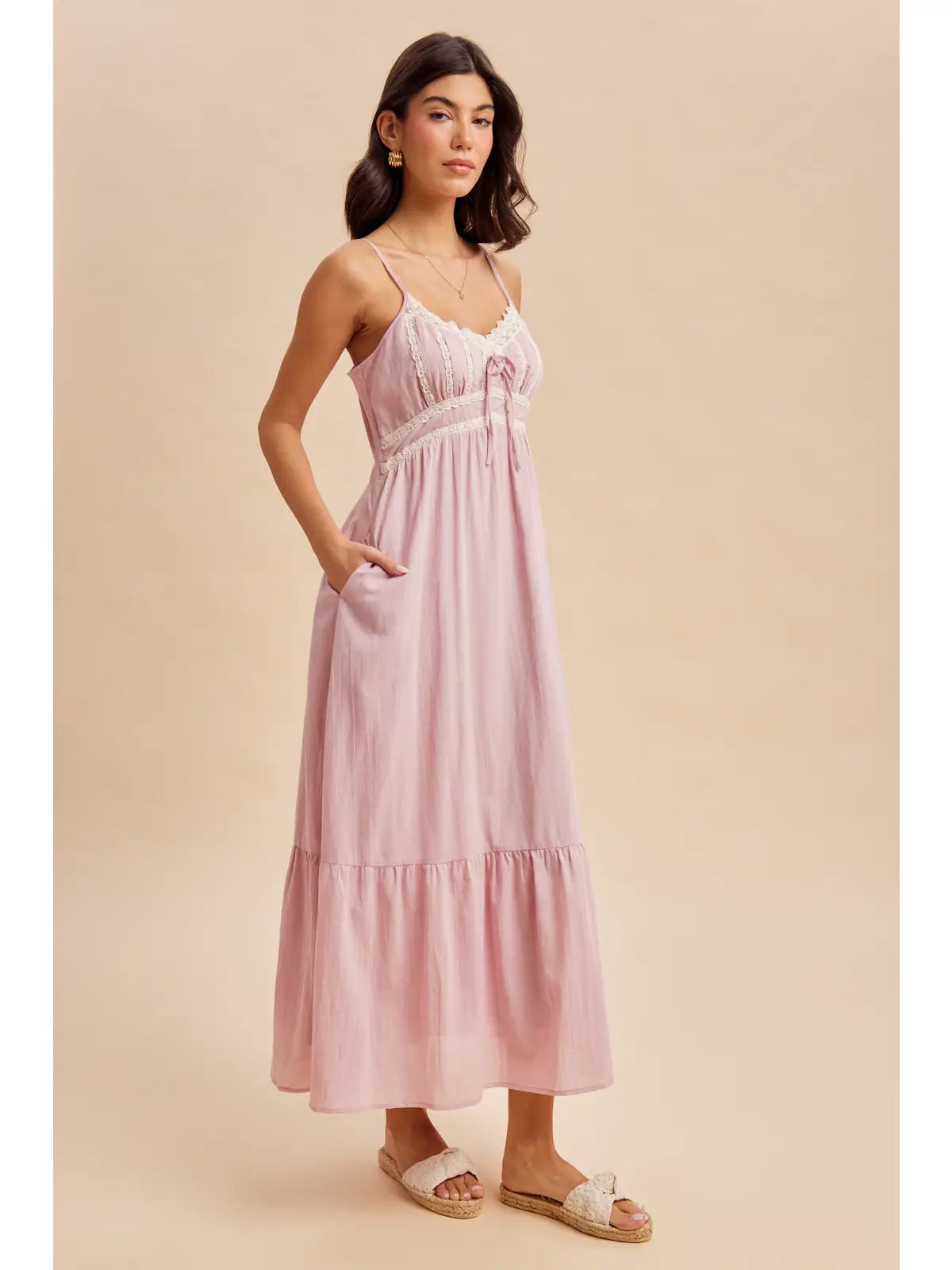 THE LEXY LACE MAXI DRESS - blush