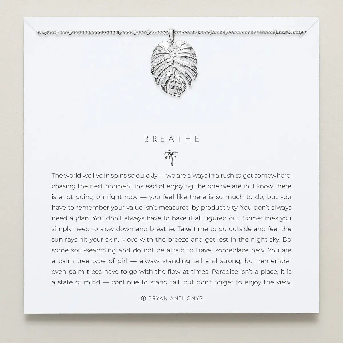 BRYAN ANTHONYS BREATHE PENDANT NECKLACE- 2 finishes