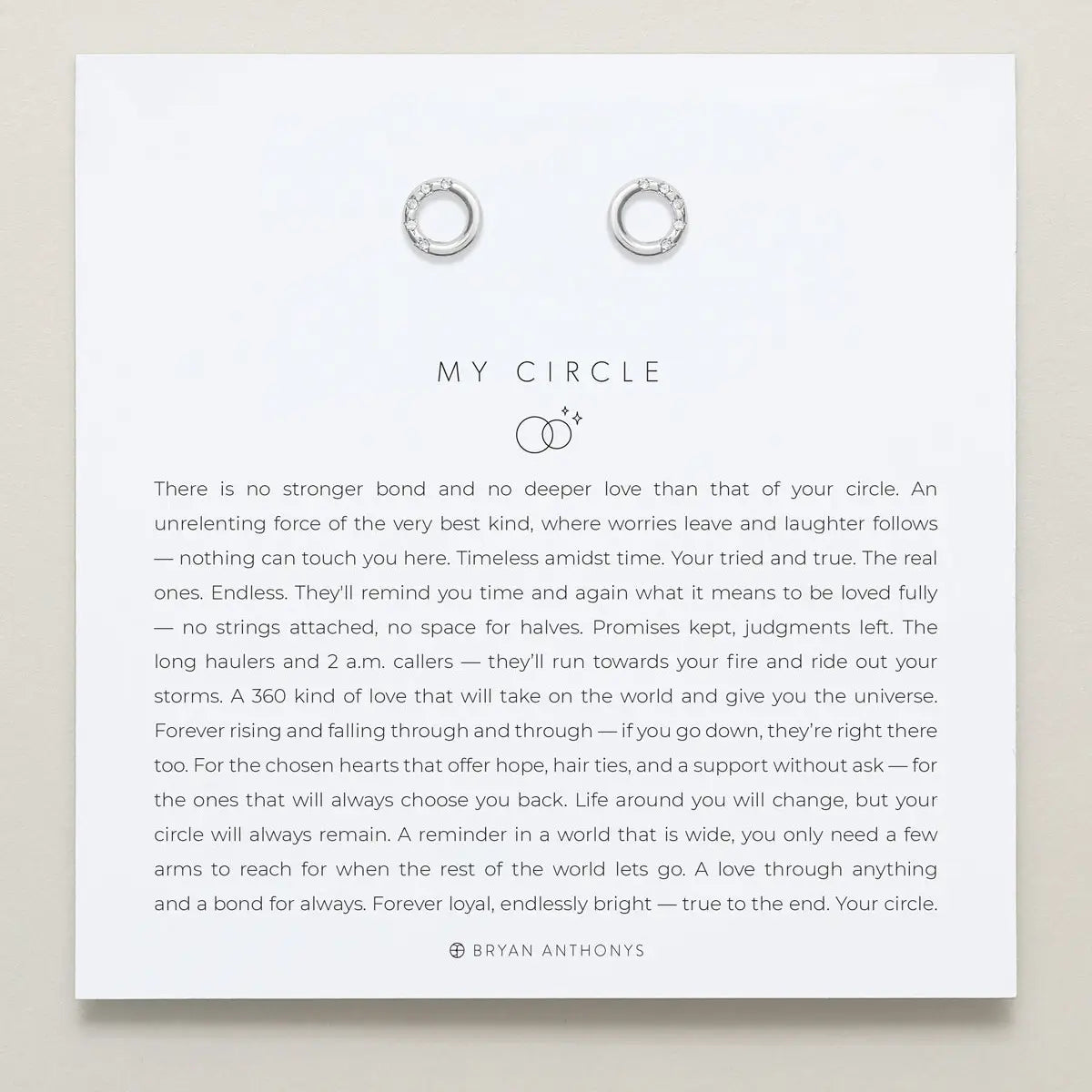 BRYAN ANTHONYS MY CIRCLE STUD EARRINGS - silver