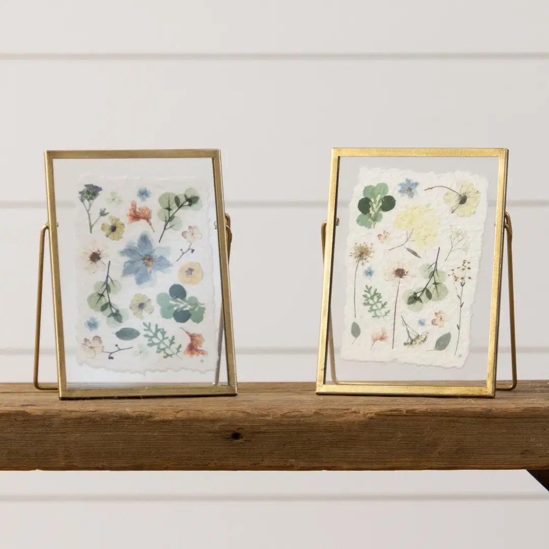 GOLD PRESSED FLOWER PRINT FRAME