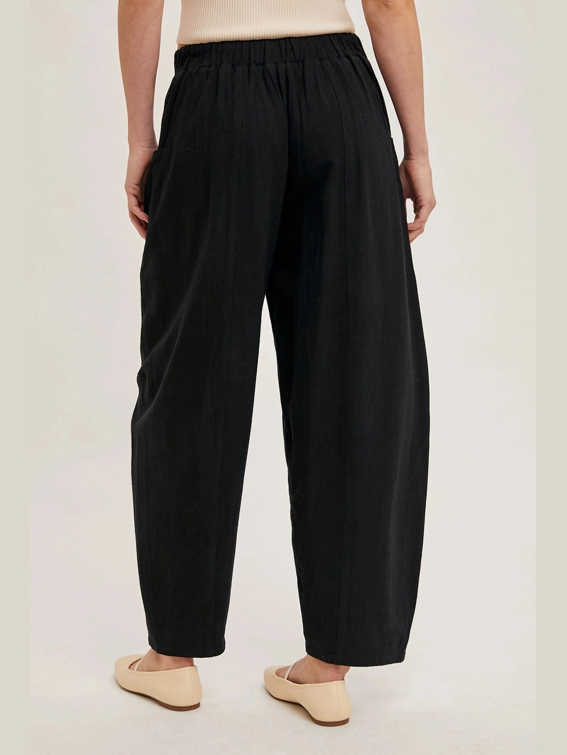 THE KANDIE RELAXED BARREL PANTS - black