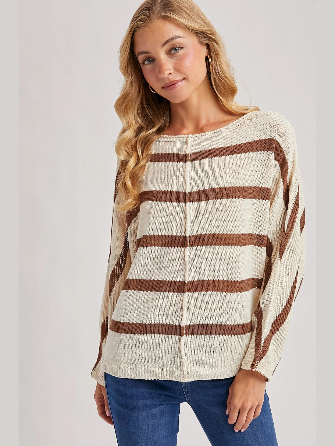 THE BENTLEY SHEER OVERSIZED KNIT DOLMAN -cocoa