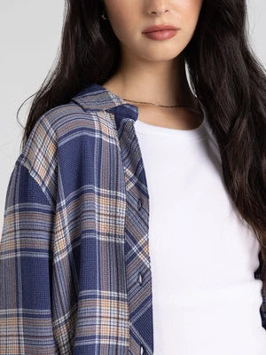 THE DAPHNE PLAID SHIRT - lt indigo blue