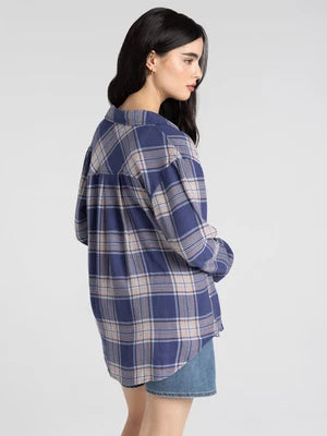 THE DAPHNE PLAID SHIRT - lt indigo blue
