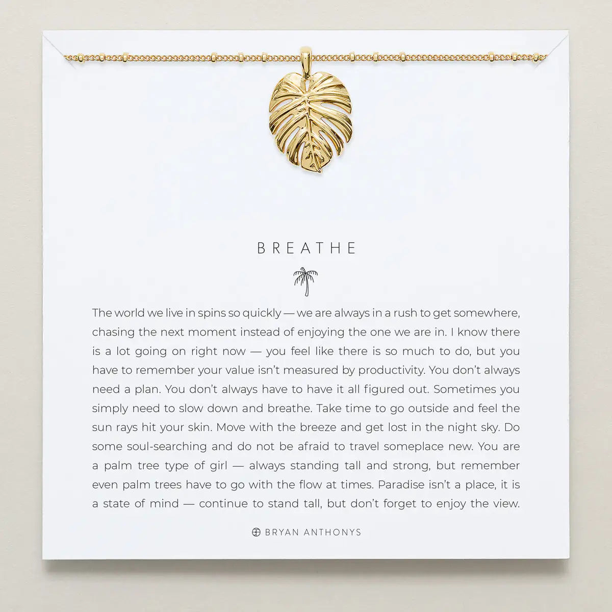 BRYAN ANTHONYS BREATHE PENDANT NECKLACE- 2 finishes