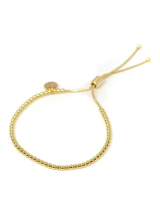 ADJUSTABLE 3MM BEAD BRACELET - gold