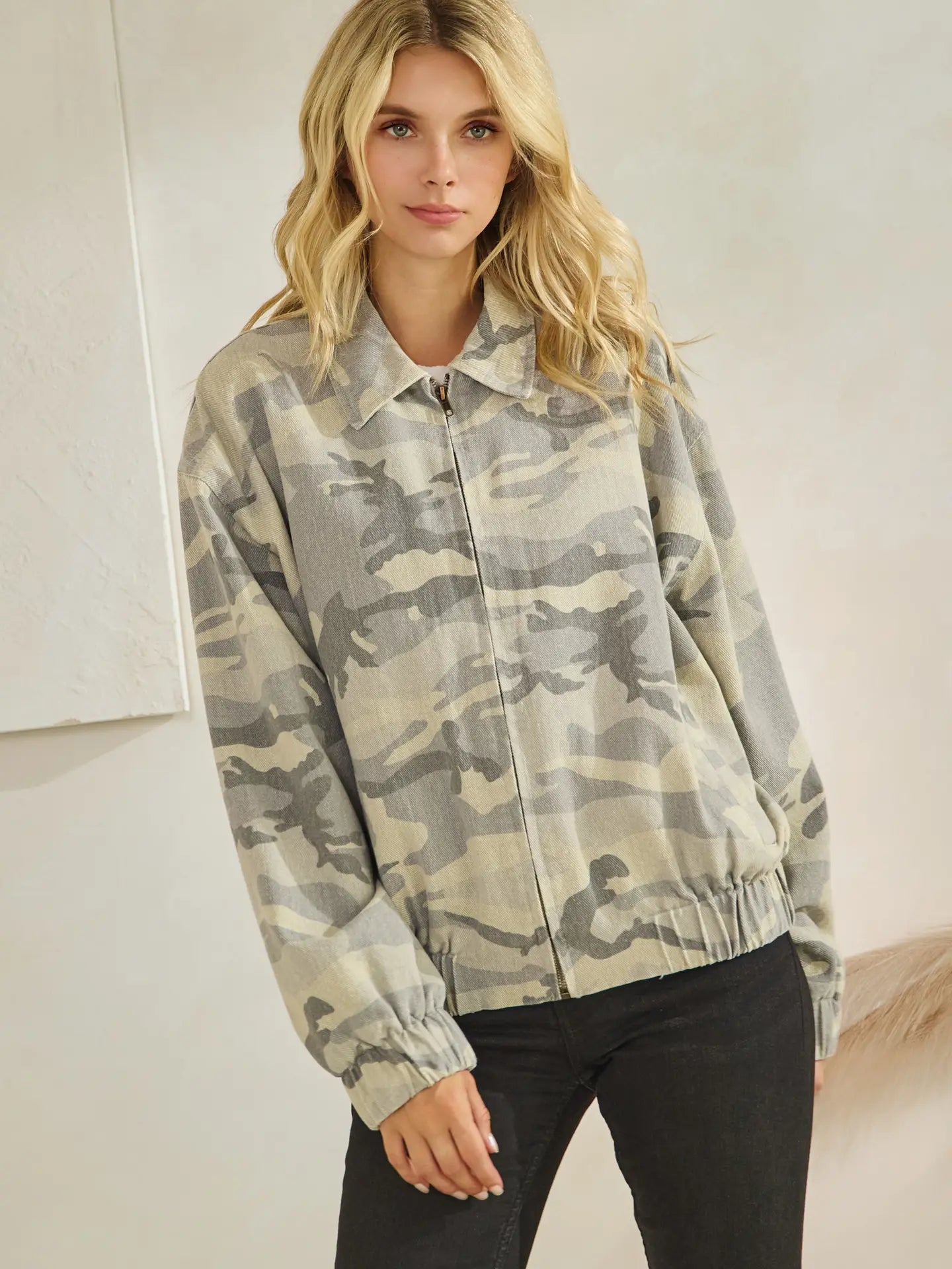 THE HARPER WASHED CAMO BOMBER JACKET