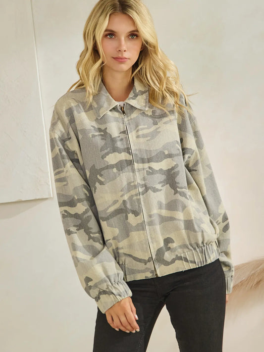 THE HARPER WASHED CAMO BOMBER JACKET
