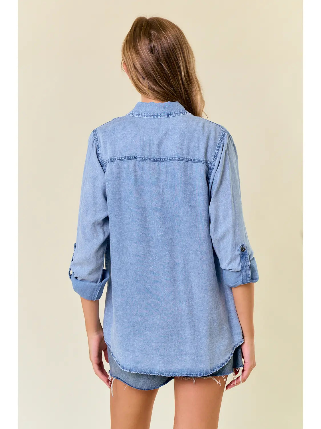 THE OLIVIA CHAMBARY DENIM SHIRTS - lt denim