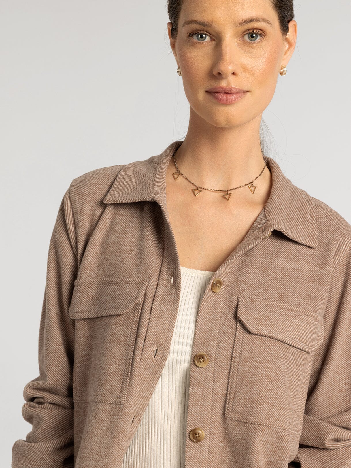 THE FAYE JACKET TOP - brown