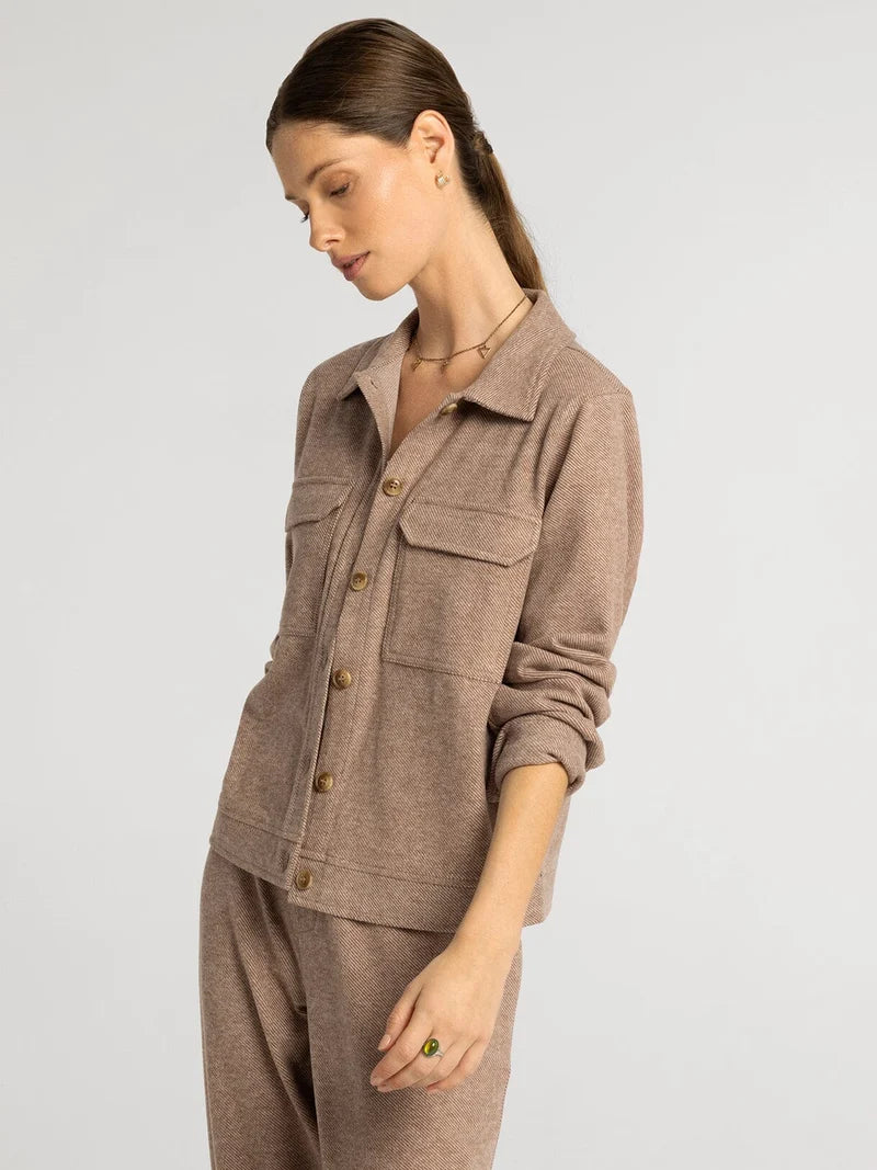 THE FAYE JACKET TOP - brown