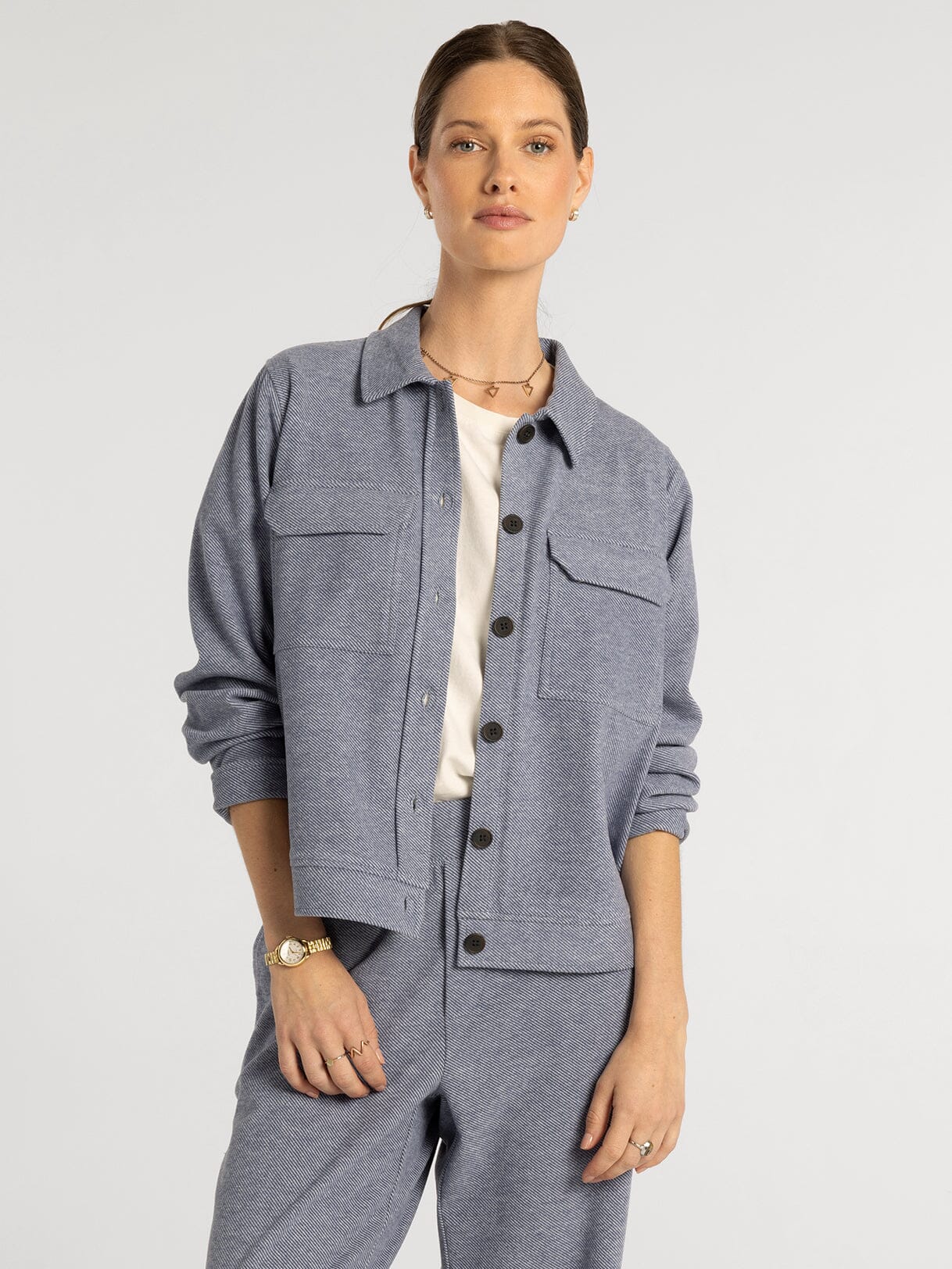 THE FAYE JACKET TOP - grey
