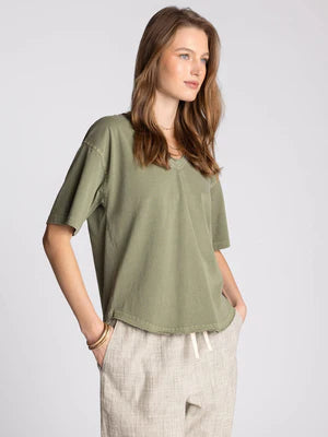 THE ISMERIA V NECK TEES  - green