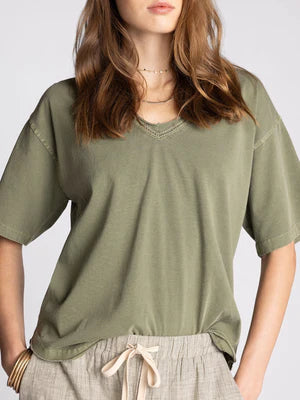 THE ISMERIA V NECK TEES  - green