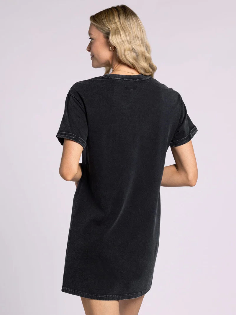 THE CHARLIE KICKBACK POCKET DRESS  - black