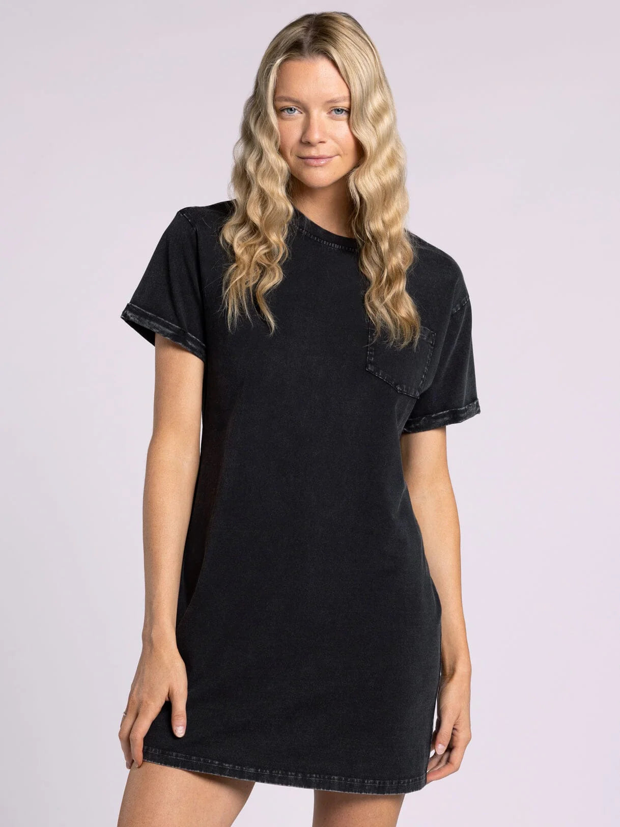 THE CHARLIE KICKBACK POCKET DRESS  - black