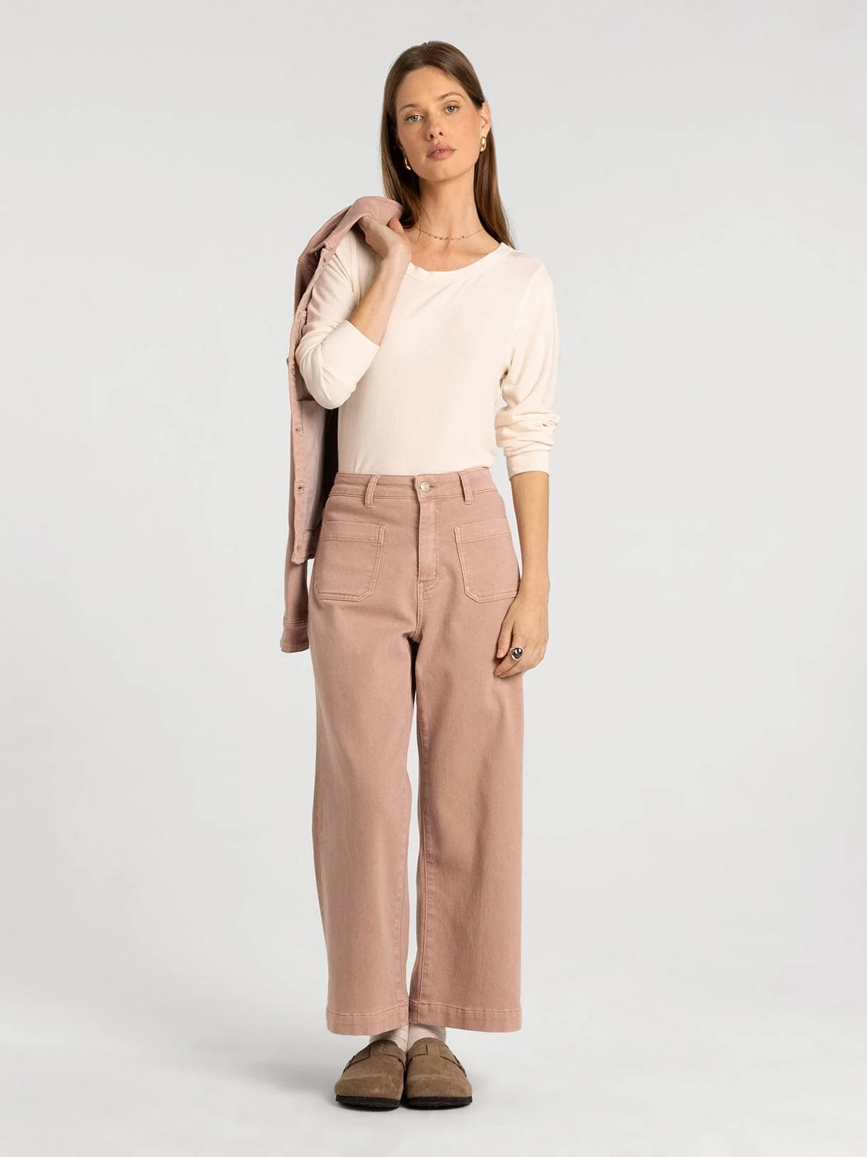 THE SOPHIA WIDE PANTS - dusty mauve