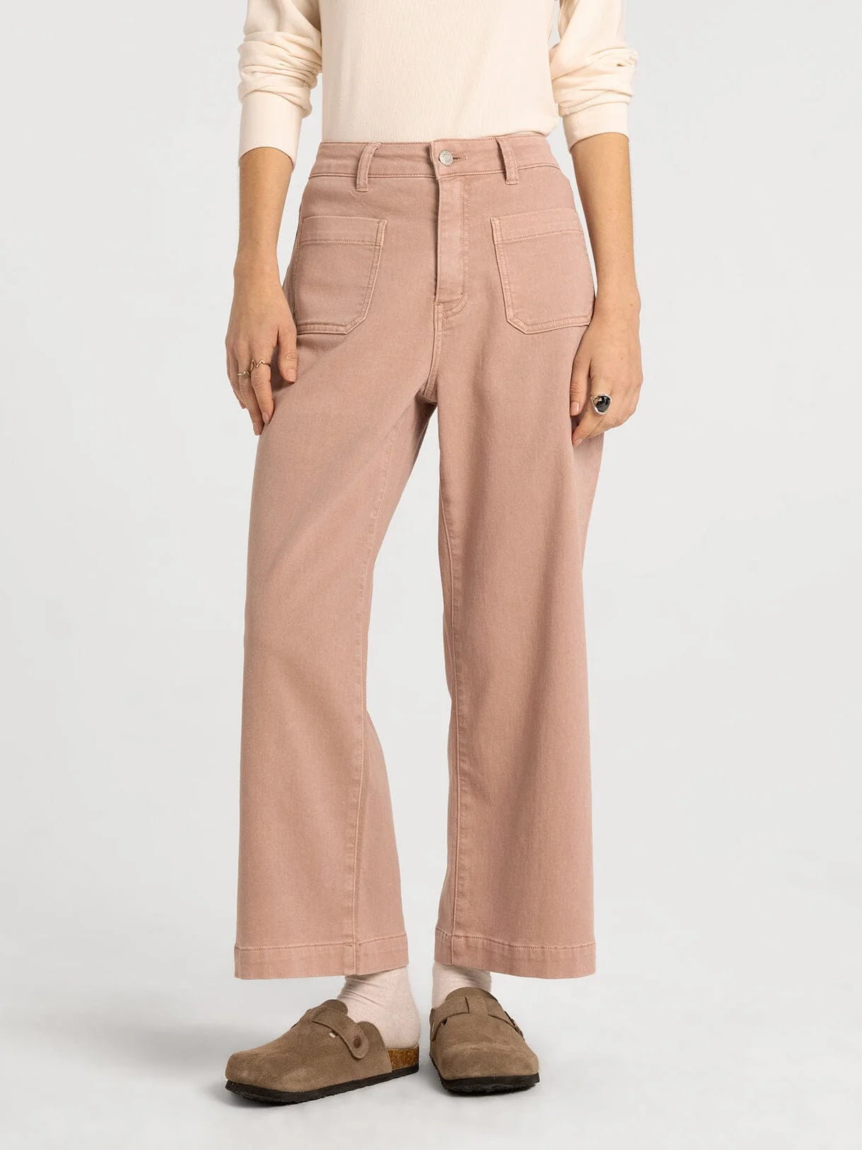 THE SOPHIA WIDE PANTS - dusty mauve