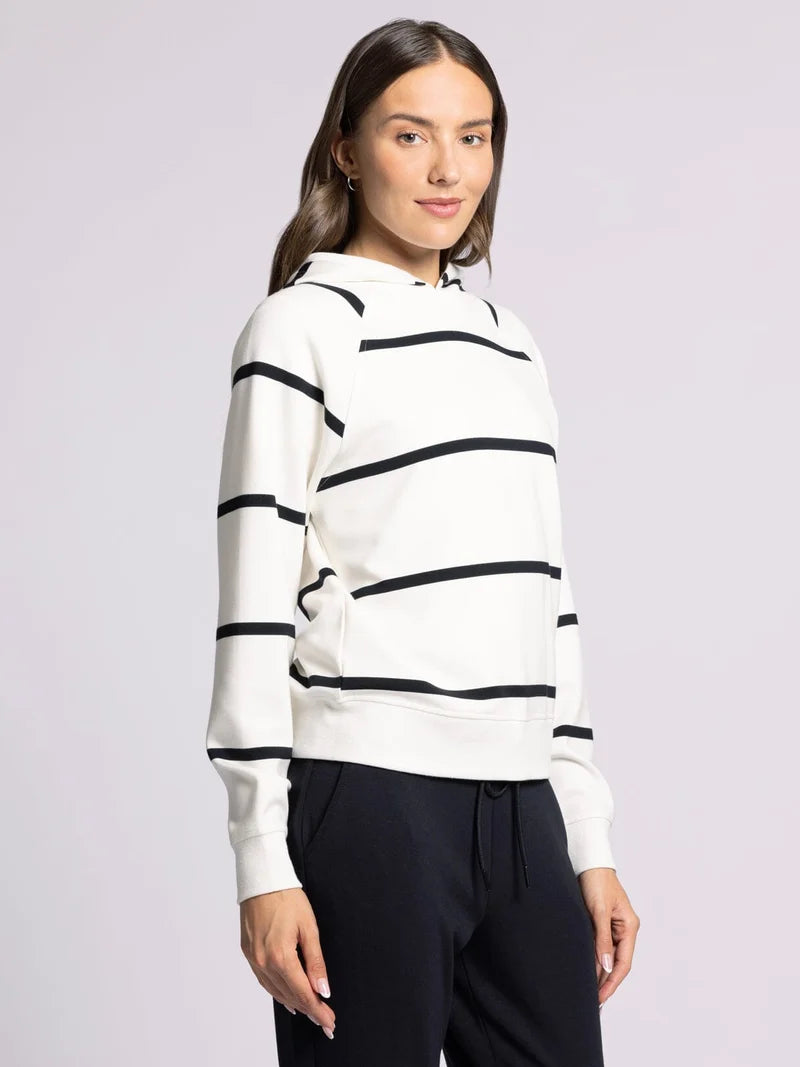 THE TURNER PREMIUM STRIPED HOODIE  - black/ivory