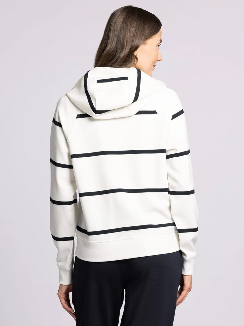 THE TURNER PREMIUM STRIPED HOODIE  - black/ivory