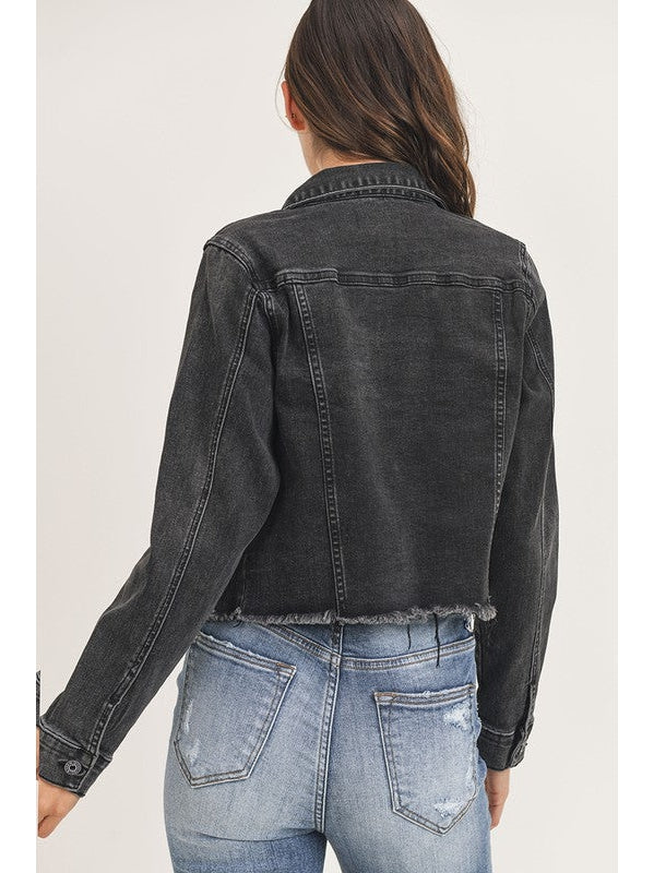 THE MELANIE BLACK VINGTAGE TRUCKER JACKET
