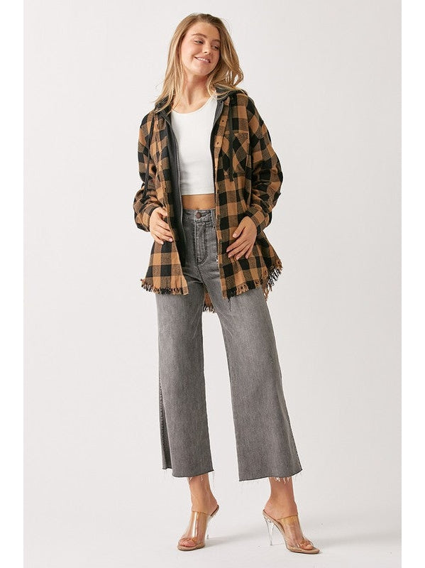 THE MEDLEY PLAID ZIP UP HOODIE FLANNEL