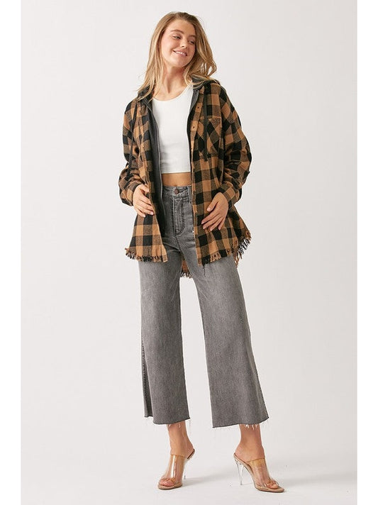 THE MEDLEY PLAID ZIP UP HOODIE FLANNEL