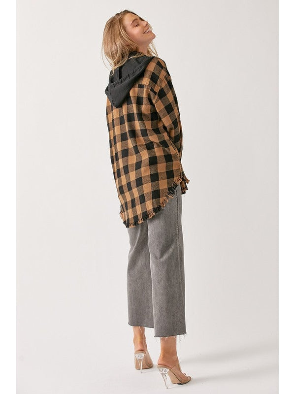 THE MEDLEY PLAID ZIP UP HOODIE FLANNEL