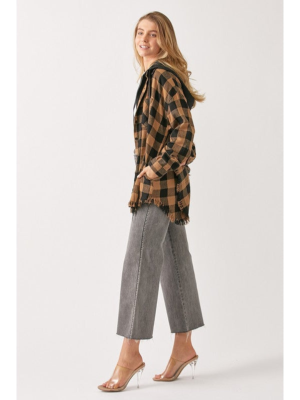 THE MEDLEY PLAID ZIP UP HOODIE FLANNEL