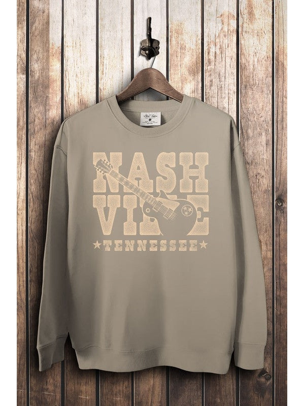 THE NASHVILLE MINERAL WASH SWEATSHIRT - lt mocha