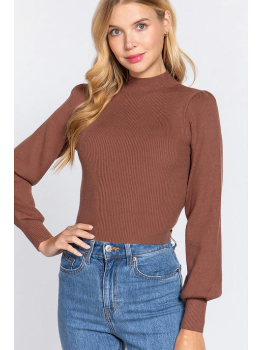 THE ANA TIE BACK SWEATER - truffle