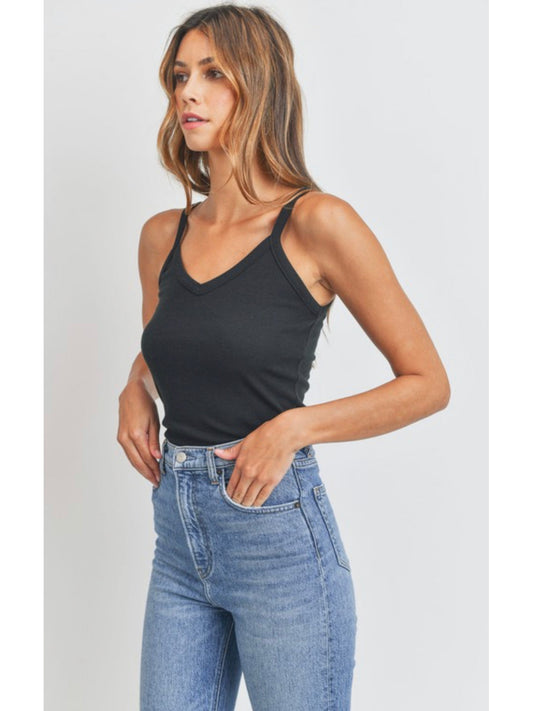 THE EMERSON SCOOP V NECK RIBBED TANKS - 3 colors