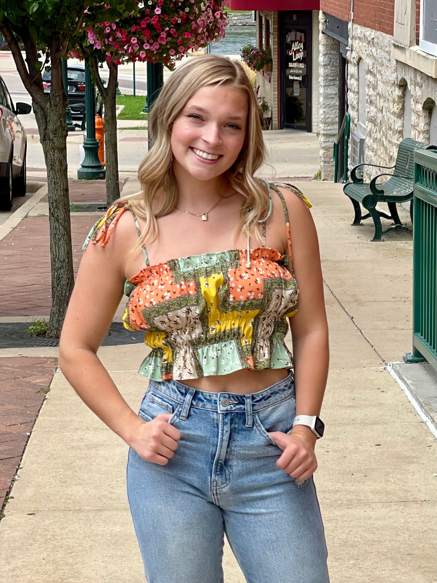 THE JESS MOSIAC CROPPED TOP
