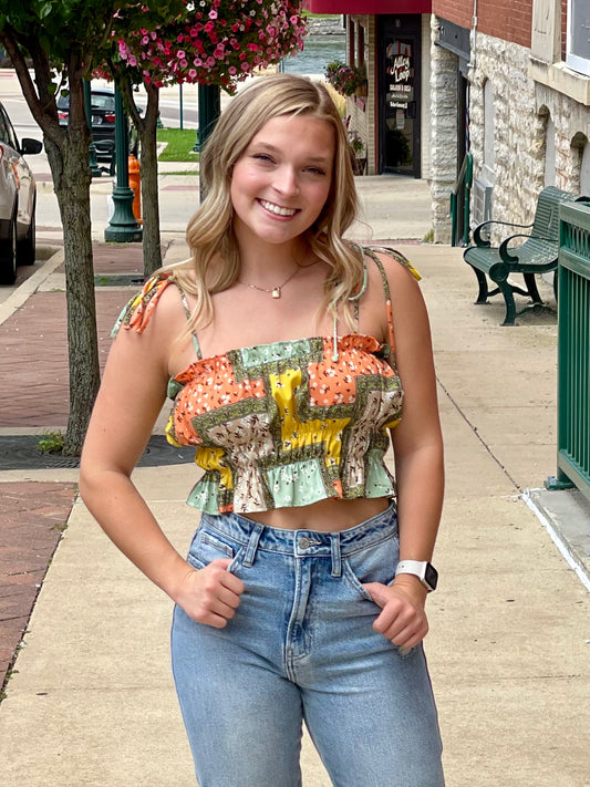 THE JESS MOSIAC CROPPED TOP