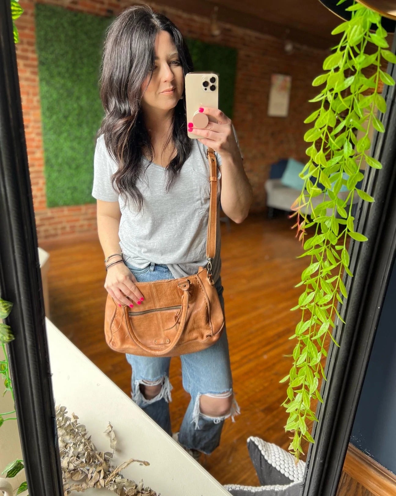 BEDSTU ROCKABABY LEATHER SHOULDER BAG - tan rustic